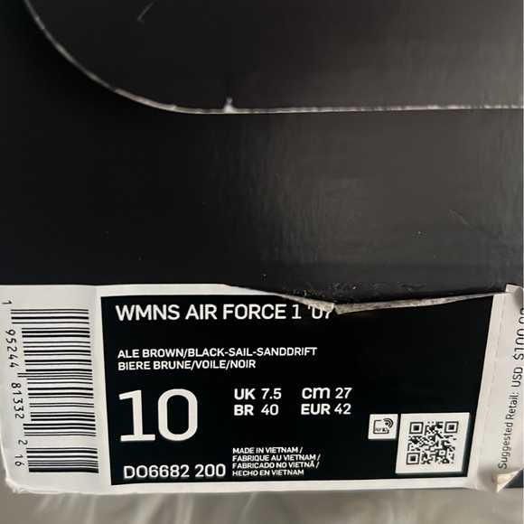 SOLD ! Nike Air Force 1 Air Ale Brown WMNS 10 - Picture 10 of 11